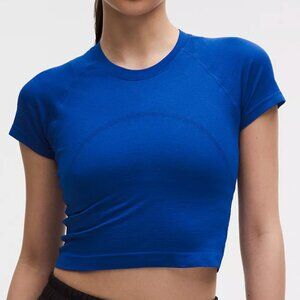 Swiftly Tech Cropped Short-Sleeve Shirt 2.0 | Cerulean Blue | Size 18